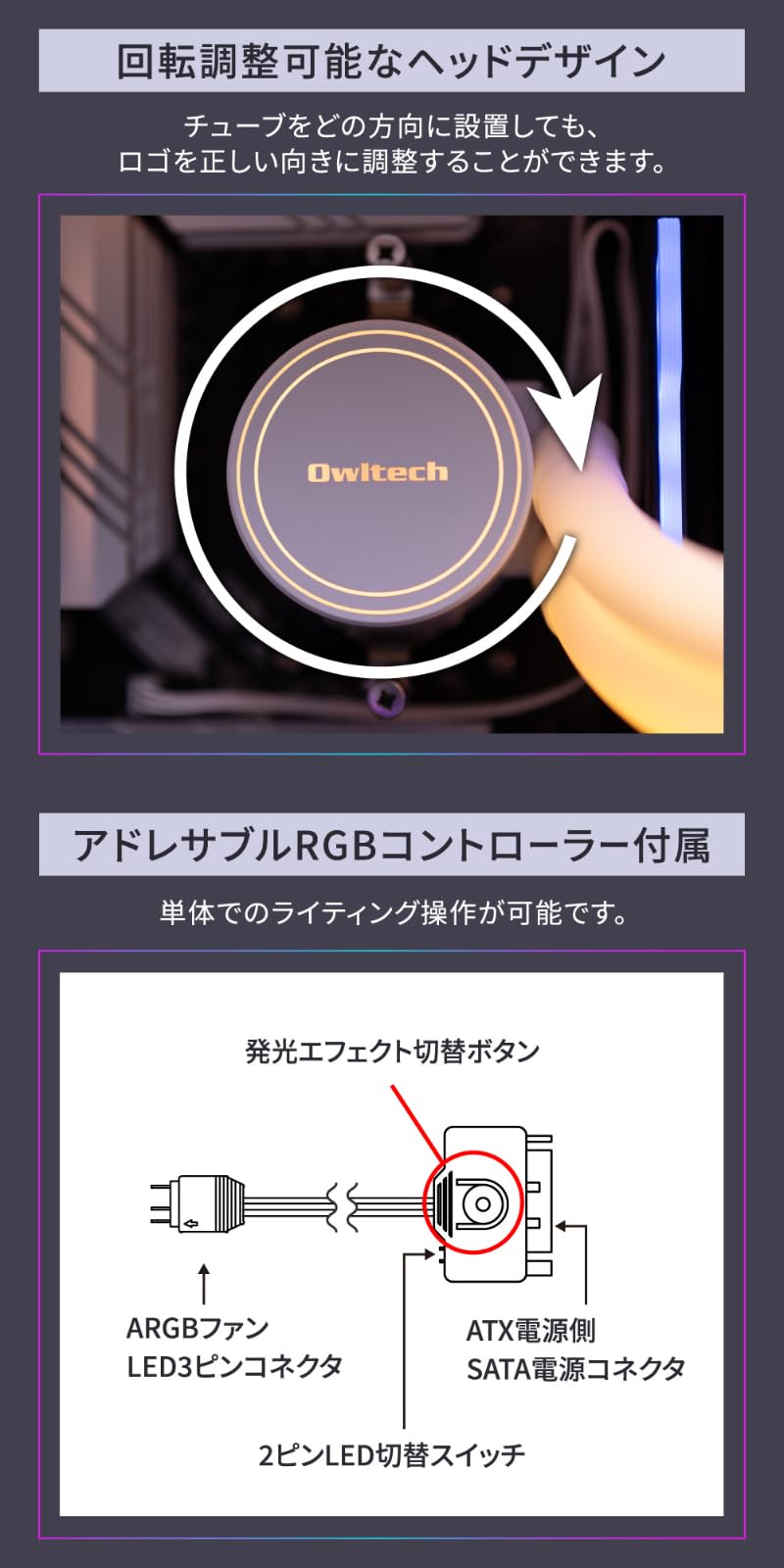 Amazon.co.jp: Owtec OWL-LCS360ARGB-WH Water Cooled CPU Cooler